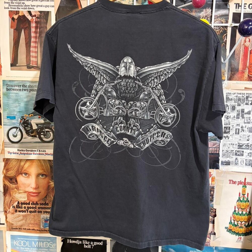 West-coast-choppers Men's Black and Grey T-shirt